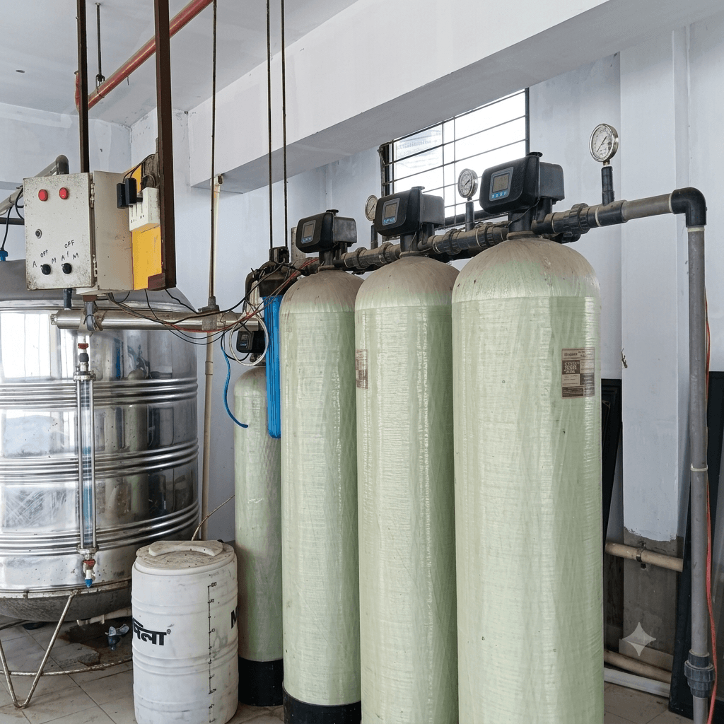Purified drinking water station on the factory floor